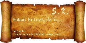 Sebes Krisztián névjegykártya